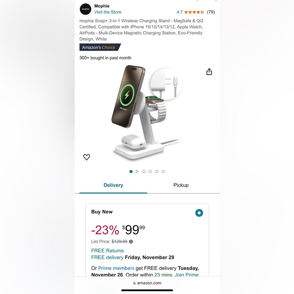 Mophie Snap +3-in-1 Wireless Charging Stand